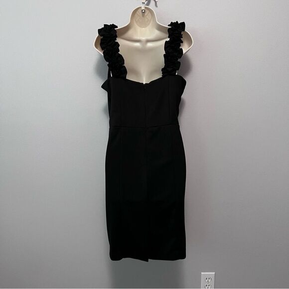 Roulett Sleeveless Black Ruffle Dress Size 12 - Picture 3 of 7